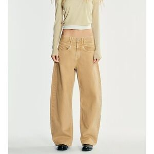 Zara Women's Wide Leg Tan Jeans